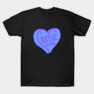 Autistic and Proud Purple Autism Heart T-Shirt